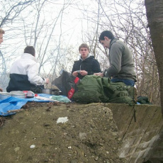 Déjeuner sur le blockhaus